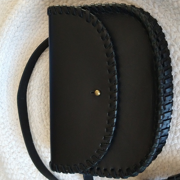Madewell The Whipstitch Belt Bag In Black Leather Gold Hardware - Picture 8 of 15
